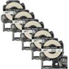 vhbw 5x Cassetta nastro compatibile con KingJim SR150, SR3700P, SR330, SR300TF, SR180, SR230C etichettatrice 8m x 24 mm nero su bianco