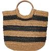 PIECES Pcklaudia Daily Bag Sww, Borsa Donna, Naturale/Strisce: Nero, Einheitsgröße