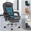 ALFORDSON Sedia Scrivania con Massaggio, Sedia Ufficio Ergonomica con Sedile riscaldato, Supporto Lombare e Poggiapiedi, Poltrona Girevole per Ufficio e Studio Sala Riunioni, Similpelle(Grigia)