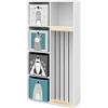 Vicco Libreria bambini Marvin, Bianco, 72 x 143 cm con 4 scatole pieghevoli opt.2, adatto per riporre giocattoli e libri