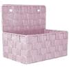 VIRSUS 1 Portaoggetti in Tessuto, Trama intrecciata a 1 Piano, misura 25x15x22 cm, Tasche portatutto, occhielli per sostegno a parete, mensola per accessori bagno Vari Colori (rosa shabby) - 1629C