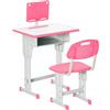 HOMCOM Set Scrivania e Sedia per Bambini 6-12Anni Altezza Regolabili Rosa