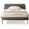 EVERGREENWEB MATERASSI & BEDS EVERGREENWEB Letto Piazza e mezzo in doghe in legno e testata quadrata stondata| facile da montare, Letto di Design | Colore Tortora |Mod. Tokio