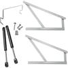 Evotrade Kit Alza Rete Meccanico Con Pistoni per Letto Contenitore, Include 2 Trapezi 2 Staffe Ferma Materasso Ferramenta Completa, Letto Matrimoniale