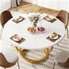 Tribesigns Tavolo da pranzo rotondo per 4, tavolo da cucina bianco con base in metallo dorato, tavolo da pranzo in legno, tavolino da caffè per cucina, sala da pranzo, bar 120 * 120 cm, bianco e oro