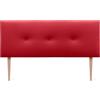 DHOME Testiera in similpelle o in tessuto acualina con bottoni e gambe Testiera imbottita di fascia alta Letto di lusso Camera da letto (Similpelle Rosso, 160x105cm (Letti 150/160))
