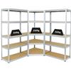 PROREGAL Mega Deal | 1x Scaffale angolare + 2x Scaffale per carichi pesanti Big Elephant S | portata per ripiano 250 kg | Zincato