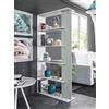 EGLEMTEK Libreria Santa Cruz Design Scaffale Mensola Moderna Bianca Cemento Mobile per Libri con Ripiani per Soggiorno Salotto 180 x 90 x 25 cm (Colore Bianco e Cemento)