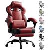 LUCKRACER Sedia da gioco con braccioli collegati, cuscino in memory foam, angolo di inclinazione e poggiapiedi 90-155°, tessuto funzionale resistente, colore: rosso