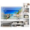 KOMFOTTEU Mobile TV Soggiorno con Mensole a Forma di L e Scomparti Aperti, Mobiletto Multifunzione per Televisione fino a 50", Mobile Porta TV e Libri in Legno per Camera da Letto, Ingresso (Bianco)