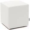 Avalon - Pouf Poggiapiedi Rigido CUBO Mamba Ignifugo Classe 1IM in Ecopelle Nautica, Puff Poggiapiedi, Seduta da Interno ed Esterno, Professionale Comodo Impermeabile, Made in IT(35cm-Bianco)