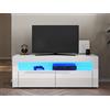 SONNI Mobile TV Soggiorno Moderno,Mobile Porta TV LED Bianco Lucido con Telecomando e Illuminazione LED a Orientabile il 12 Colore 120x40x45cm
