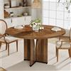 Tribesigns Tavolo da pranzo rotondo, 100 cm, tavolo da cucina in legno per 4 persone, tavolo da pranzo rustico con piano e gambe in legno, tavolo da pranzo rustico marrone per sala da pranzo soggiorno