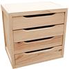 ASTIGARRAGA Cassettiera 4 cassetti in legno massiccio di pino naturale - NATURA-4-39x30x37,5 centimetri