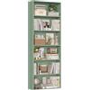 FirFurd Libreria scaffale per Soggiorno, Libreria a 6 Ripiani,Scaffale Portaoggetti Porta Libri in Legno,Mobiletto Multiuso per Cucina, Ufficio, Studio 60x23,5x180cm (Verde)
