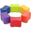 RELAX4LIFE Set di 6 Sgabelli Modulabili per Bambini a Forma di Farfalla, Sedute Flessibili Colorate, Rivestimento in Pelle Sintetica, Schiuma ad Alta Elasticità, Base Antiscivolo per Aule e Asili