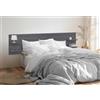DHOME Testiera con Mensole in Legno Riciclato DM Appesa a Parete Stile Pallet Orizzontale Letto Vintage Nordico Supporti inclusi (Grigio Solido, 210cm)