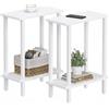TUTOTAK Tavolo Laterale Piccolo, Tavolo Fine Stretto, Set di 2, Tavolo da Divano Sottile, Comodino Sottile, per Soggiorno, Camera da Letto, Bianco TB01BW0622EU