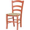 Totò Piccinni Ordine Minimo 2pz, Sedia paesana Venezia in Legno di faggio, ALTISSIMA QUALITA', Robusta, già montata (Arancione, Seduta Paglia)