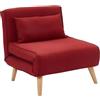 Vente-unique - Poltrona letto in tessuto Rosso - POSIO