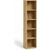 eacommerce Libreria Scaffale con Ripiani Moderna Salvaspazio Design Aperto in Legno Resistente Stabile Antiribaltamento Casa Ufficio (Rovere Nodato, 30x24x132H cm - 5 Ripiani)