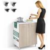 Shally Dogan Mobile Base da Cucina con Piano Cottura a Gas 2 Fuochi, 2 Ante, 80 x 60 x 85 cm, Piastre in Ghisa Resistenti, Montaggio con Piedini Fissi o Ruote, Kit Completo Monoblocco, Colore Olmo