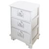 milani home - mobiletto in legno con 3 cassetti, bianco, stile shabby chic, 37 x 28 x 57 cm