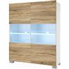 B BELINI GROUP BELINI Cassettiera Credenza Soggiorno Camera da letto Armadio Armadio alto con luci LED Sistema Super-Soft-Touch per la chiusura delicata di tutte le cerniere (Rovere Sonoma)
