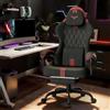 Verdego Sedia Gaming Ergonomica, Sedia da Gaming con Cuscino Lombare Massaggio, Poggiapiedi, Poltrona da Gaming, Velluto, Schienale Regolabile a 90-145°, Regolabile in Altezza, Nero e rosso