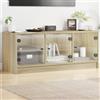 MOBCANT Mobile Porta TV, TV stand cabinet Mobiletto tv basso Mobile TV modern Mobile basso TV Utilizzabile per Lounge Ufficio Camera da letto con Ante in Vetro Rovere Sonoma 102x37x42 cm