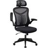 Magic Life Sedia da ufficio Bracciolo ribaltabile a 90° Sedia ergonomica per computer Supporto lombare Regolabile in altezza Dondolo girevole a 360
