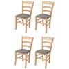 t m c s Tommychairs - Set 4 sedie modello Cuore per cucina bar e sala da pranzo, robusta struttura in Legno di faggio color naturale e seduta rivestita in tessuto colore capriolo