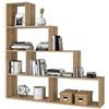 BAKAJI Libreria Scaffale A Scala Simms Legno MDF 4 Ripiani Casa Ufficio Per Riporre I tuoi Libri E Oggetti Vari (Quercia)