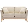 Miliboo - Divano scandinavo a 2 posti, sfoderabile, colore: Beige Oslo