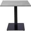 Liberoshopping Tavolo da bar quadrato con base centrale in metallo e piano laminato resistente - ideale per locali, ristoranti, pub, uso interno o esterni coperti (Gamba Antracite, Cemento, 80x80)