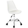 IDMarket - Sedie da scrivania scandinavo bianco con rotelle SARA