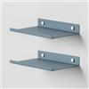 Steelnovo | Ortis, Coppia di Mensole da Bagno in Metallo Verniciato, 2 Mensole da Parete Portaoggetti, 20x3x14 cm, Colore Azzurro, Design Moderno e Minimal, Porta Accessori, Made in Italy