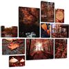 Giallobus - Set 10 Quadri Multi Pannello - Calma d'Autunno - Legno MDF - - 2 x 42x29,7cm - 4 x 29,7x21cm - 4 x 21x14,85cm - - Pronti da Appendere - Quadri Moderni per la casa