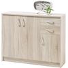 MERCATONE GERMANVOX da oltre 40 anni arr Credenza Moderna Rovere Chiaro 3 Ante 2 Cassetti 109x35x86 cm | Mobile multiuso ingresso soggiorno, finitura rovere chiaro, 3 ante e 2 cassetti contenitore, design moderno