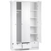 Inter Trade Corporation Landwood 18 Armadio 3 Ante 3 cassetti, Legno, Bianco, 120 x 51 x 200 cm