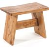 Design Delights - Sgabello Schemel 40 rustico, in mogano massiccio, 40 x 31 x 25 cm (larghezza x altezza x profondità), poggiapiedi, sgabello decorativo in legno