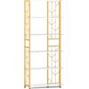 RELAX4LIFE Libreria Scaffale a 5 Ripiani, Mensola in Legno e Struttura in Metallo, Scaffale per Libri e Pianti, Espositore per Soggiorno, Casa e Ufficio (Bianco)