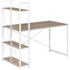 MONDO VIRO Scrivania con struttura in metallo e scaffali con top in legno 120 cm largo
