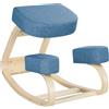 Vinsetto Sedia Ergonomica con Inginocchiatoio in Legno di Betulla, Sedia Posturale con Cuscino in Gommapiuma e Poliestere per Casa e Ufficio, Blu
