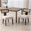 Ya-Home 2 PZ Sedie Cucina in Rattan, con Schiuma Resiliente, Nero