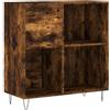 vidaXL Mobile Porta Dischi Rovere Fumo 84,5x38x89 cm Legno Multistrato
