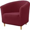 Hearda Jacquard Copripoltrona 1 Posto, Universale Copripoltrona, Elastico Copri Poltrona con Braccioli, Antiscivolo Cocktail Copri Poltrona, per Soggiorno Camera da Letto Club (Rosso Vino)