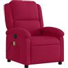 vidaXL Poltrona Massaggiante Reclinabile Rosso Vino in Velluto, poltrona reclinabile, poltrona massaggiante elettrica, poltrona in velluto