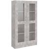 vidaXL Armadietto e Vetrina Grigio Cemento 82,5x30,5x150 cm Truciolato