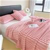 Chickwin Coperta di Flanella Peluche, Striscia Coperta in Pile per Divano Coperte Calda Morbida Confortevole Coperta Letto Singolo Matrimoniale Una Piazza e Mezza (180x200cm,Rosa)